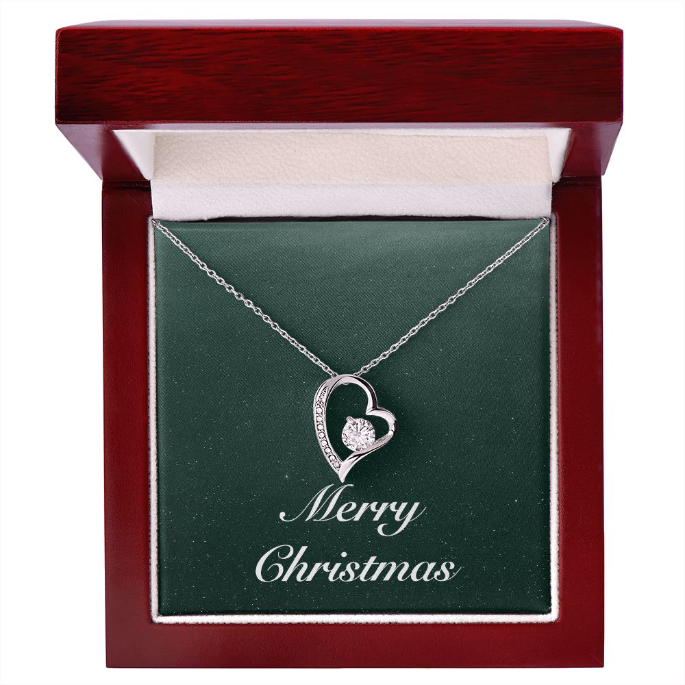 Merry Christmas v09 - Forever Love Necklace With Mahogany Style Luxury Box