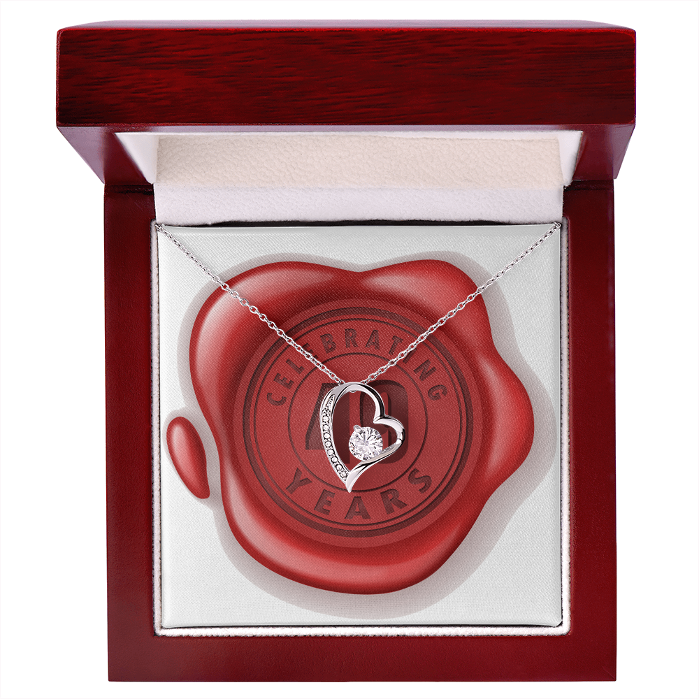 Celebrating 49 Years Anniversary - Forever Love Necklace With Mahogany Style Luxury Box