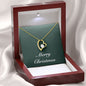 Merry Christmas v09 - 18k Yellow Gold Finish Forever Love Necklace With Mahogany Style Luxury Box