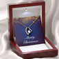 Merry Christmas v07 - 18k Yellow Gold Finish Forever Love Necklace With Mahogany Style Luxury Box