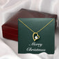 Merry Christmas v09 - 18k Yellow Gold Finish Forever Love Necklace With Mahogany Style Luxury Box