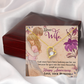 018 Dear Wife, Happy Anniversary - 18k Yellow Gold Finish Forever Love Necklace With Mahogany Style Luxury Box