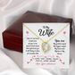 011 To My Wife - 18k Yellow Gold Finish Forever Love Necklace With Mahogany Style Luxury Box