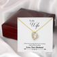 007 To My Wife - 18k Yellow Gold Finish Forever Love Necklace With Mahogany Style Luxury Box