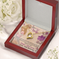018 Dear Wife, Happy Anniversary - 18k Yellow Gold Finish Forever Love Necklace With Mahogany Style Luxury Box