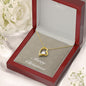 Merry Christmas v10 - 18k Yellow Gold Finish Forever Love Necklace With Mahogany Style Luxury Box
