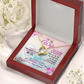 015 To My Wife - 18k Yellow Gold Finish Forever Love Necklace With Mahogany Style Luxury Box