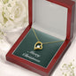 Merry Christmas v09 - 18k Yellow Gold Finish Forever Love Necklace With Mahogany Style Luxury Box