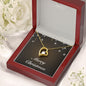 Merry Christmas v06 - 18k Yellow Gold Finish Forever Love Necklace With Mahogany Style Luxury Box