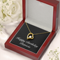 Happy Birthday Patricia v2 - 18k Yellow Gold Finish Forever Love Necklace With Mahogany Style Luxury Box