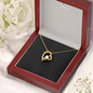 18k Yellow Gold Finish Forever Love Necklace With Mahogany Style Luxury Box v2