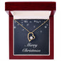 Merry Christmas v04 - 18k Yellow Gold Finish Forever Love Necklace With Mahogany Style Luxury Box