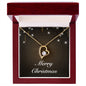 Merry Christmas v06 - 18k Yellow Gold Finish Forever Love Necklace With Mahogany Style Luxury Box