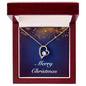 Merry Christmas v07 - 18k Yellow Gold Finish Forever Love Necklace With Mahogany Style Luxury Box