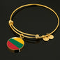Lithuanian Flag - 18k Gold Finished Bangle Bracelet