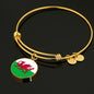 Welsh Flag - 18k Gold Finished Bangle Bracelet