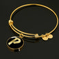 Initial P v2b - 18k Gold Finished Bangle Bracelet