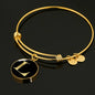 Initial L v2a - 18k Gold Finished Bangle Bracelet