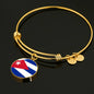 Cuban Flag - 18k Gold Finished Bangle Bracelet
