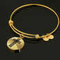 Stylized Cross - 18k Gold Finished Bangle Bracelet