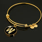 Initial W v2b - 18k Gold Finished Bangle Bracelet