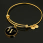 Initial W v2a - 18k Gold Finished Bangle Bracelet