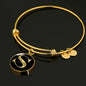 Initial S v2a - 18k Gold Finished Bangle Bracelet