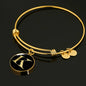 Initial K v2a - 18k Gold Finished Bangle Bracelet