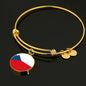 Czech Flag - 18k Gold Finished Bangle Bracelet