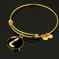 Initial L v2b - 18k Gold Finished Bangle Bracelet