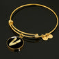 Initial V v2b - 18k Gold Finished Bangle Bracelet