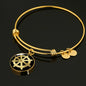 Dharma Wheel v2 - 18k Gold Finished Bangle Bracelet