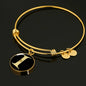 Initial I v2a - 18k Gold Finished Bangle Bracelet