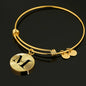 Initial M v1a - 18k Gold Finished Bangle Bracelet