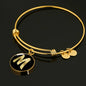 Initial M v2b - 18k Gold Finished Bangle Bracelet