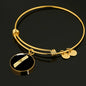 Initial I v2b - 18k Gold Finished Bangle Bracelet