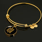 Stylized Tryzub - 18k Gold Finished Bangle Bracelet