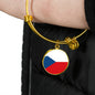 Czech Flag - 18k Gold Finished Bangle Bracelet