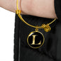 Initial L v2a - 18k Gold Finished Bangle Bracelet