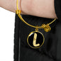Initial L v2b - 18k Gold Finished Bangle Bracelet