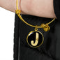 Initial J v2b - 18k Gold Finished Bangle Bracelet