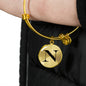 Initial N v1a - 18k Gold Finished Bangle Bracelet