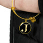 Initial J v2a - 18k Gold Finished Bangle Bracelet