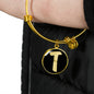 Initial T v2b - 18k Gold Finished Bangle Bracelet