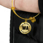 Heart In Washington v01 - 18k Gold Finished Bangle Bracelet