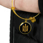 Stylized Tryzub - 18k Gold Finished Bangle Bracelet