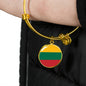 Lithuanian Flag - 18k Gold Finished Bangle Bracelet