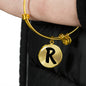 Initial R v1b - 18k Gold Finished Bangle Bracelet