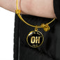 Heart In Ohio v02 - 18k Gold Finished Bangle Bracelet