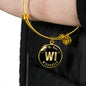 Heart In Wisconsin v02 - 18k Gold Finished Bangle Bracelet